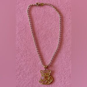 14k Gold Cat Pendant bracelet